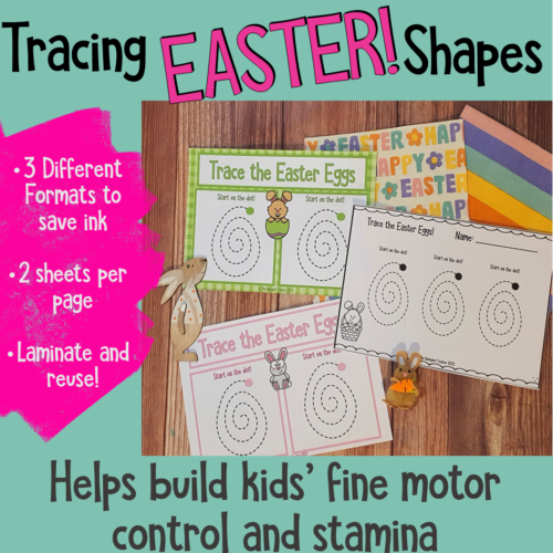 Tracing Easter Shapes For Pre K And Kindergarten 3