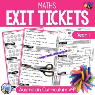 Maths Exit Tickets Year 1 Australian Curriculum v9