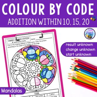 Colour By Code Addition Within 20 Mandalas