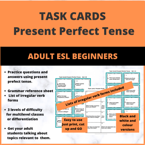 Task Cards Present Perfect Tense Tpt 1