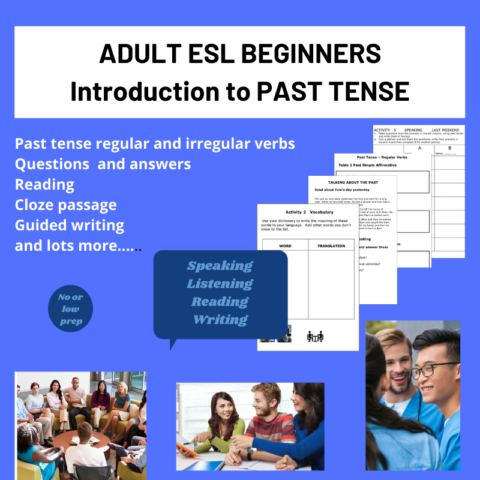 Adult Esl Beginners Introduction To Past Tense Tpt