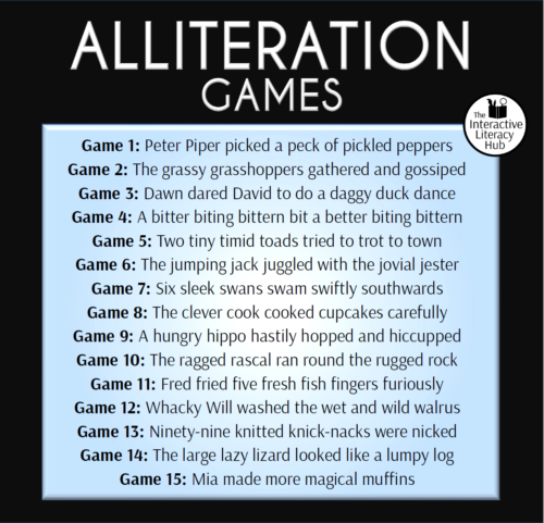 Alliteration Game Examples