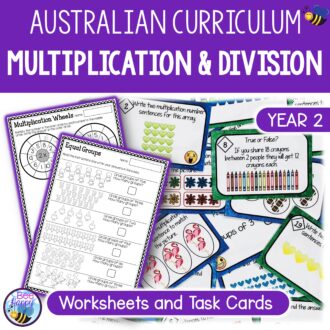 Year 2 Maths Multiplication Division Worksheets TaskCards Cover