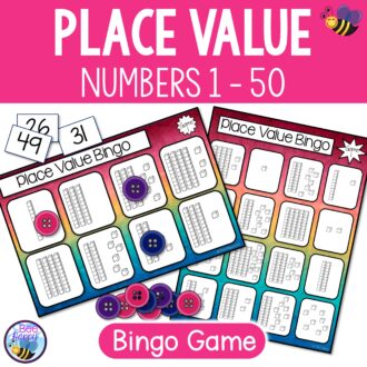 Place Value Bingo Game Numbers 1-50