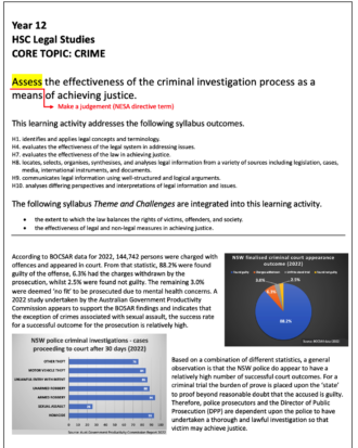 Assess the effectiveness of the incriminal investigation process