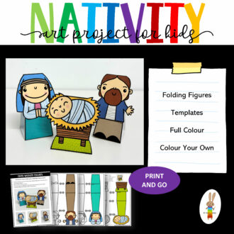 Paper Nativity Figures Art Worksheet Cover Page 1