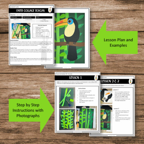 Paper Toucan Art Lesson Plan Cover Page 2