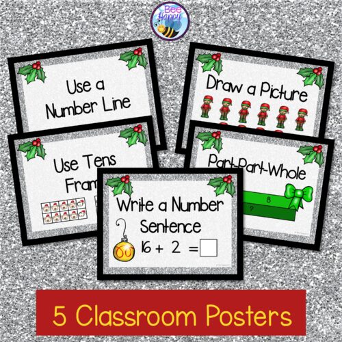 Christmas Word Problems Addition And Subtraction Within 20 Posters