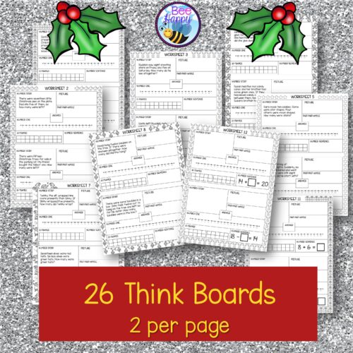Christmas Word Problems Addition And Subtraction Within 20 Think Boards