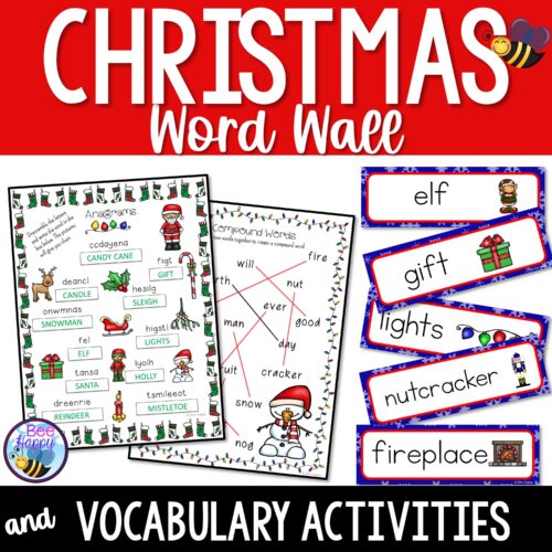 Christmas Word Wall And Vocabulary Activities Cover