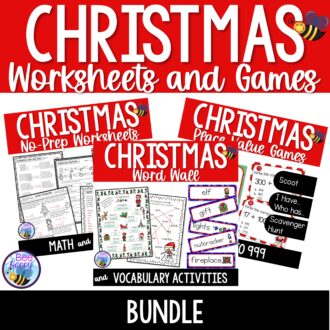 Christmas Worksheets and Games Bundle Cover
