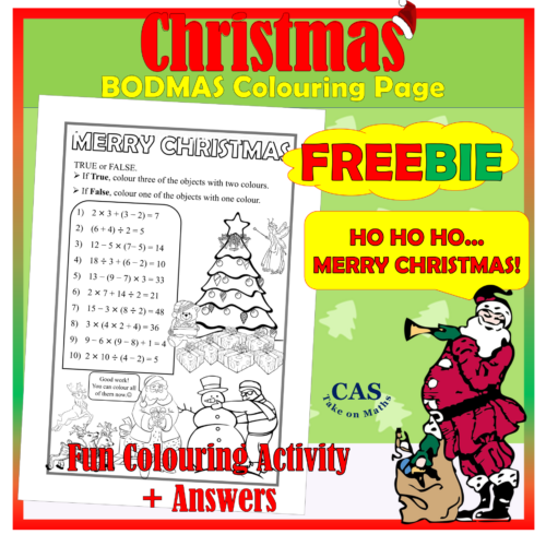 Christmas Colouring Page Freebie | Order Of Operations | Bodmas1