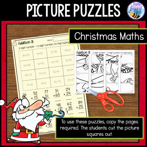 Christmas Maths Mystery Picture Puzzles
