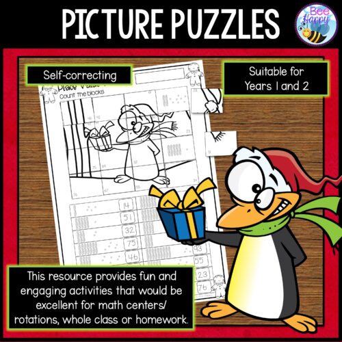 Christmas Maths Mystery Picture Puzzles Finished Picture