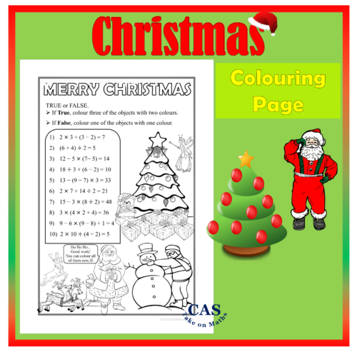 Christmas Colouring Page Freebie | Order Of Operations | Bodmas5