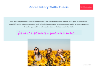 Core History Skills Rubric COVER PAGE