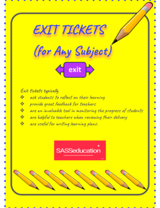 EXIT TICKETS ANY SUBJECT COVER PAGE