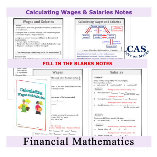 Financial Maths - Calculating Wages And Salaries Workbook - Financial Literacy 7218B