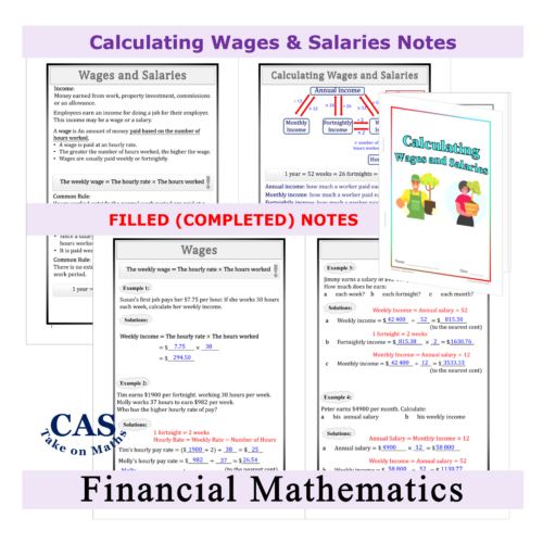Financial Maths - Calculating Wages And Salaries Workbook - Financial Literacy 7218C