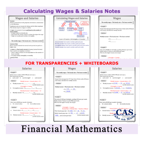 Financial Maths - Calculating Wages And Salaries Workbook - Financial Literacy 7218D