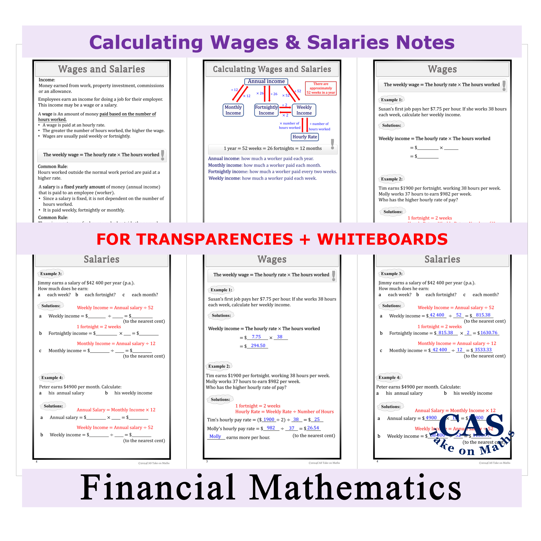 Financial Maths - Calculating Wages and Salaries Workbook - Financial ...