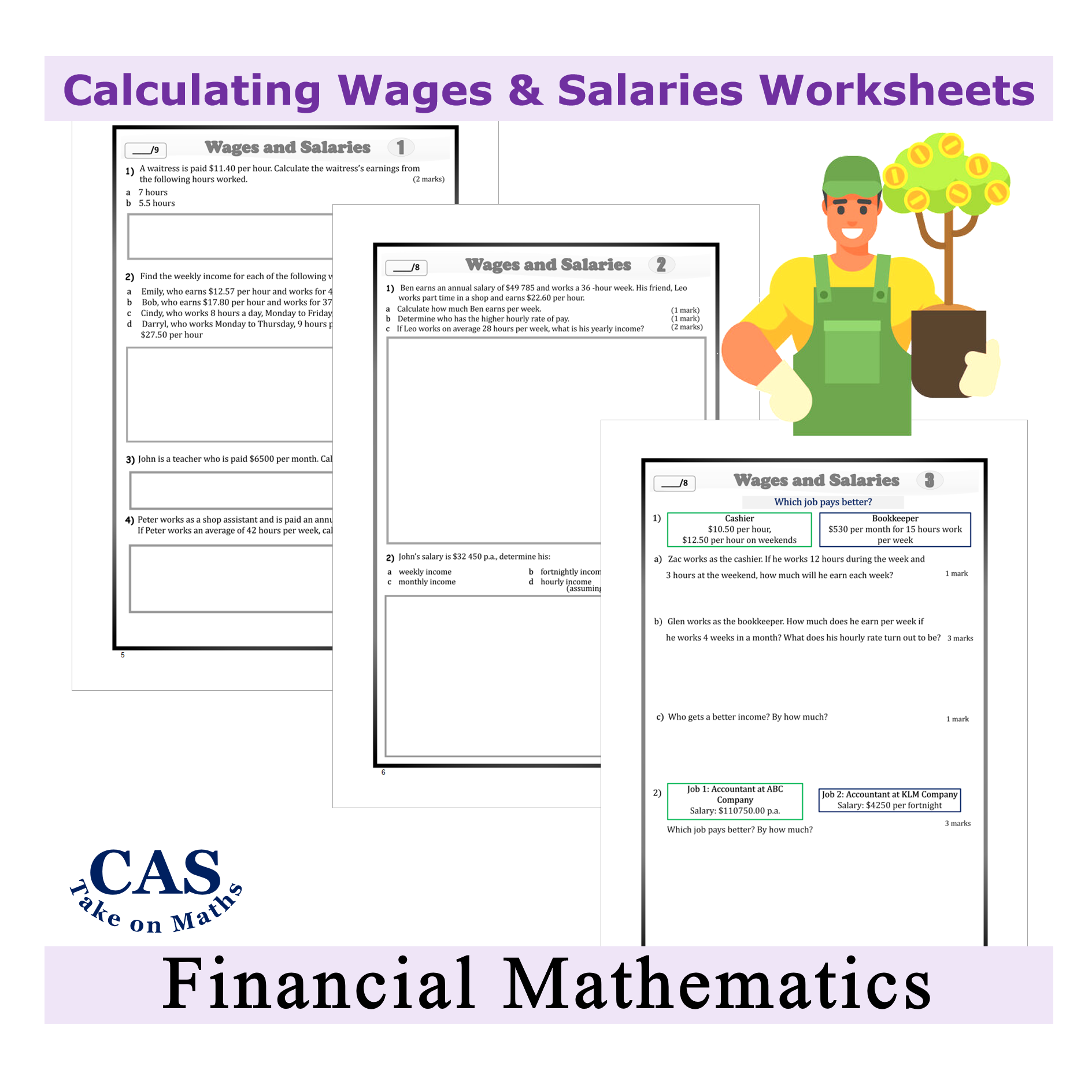 Financial Maths - Calculating Wages and Salaries Workbook - Financial ...