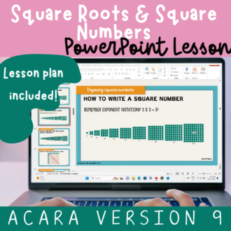 Square Numbers and their Roots PowerPoint Lesson