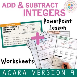 Add and Subtract integers worksheets and PowerPoint lesson