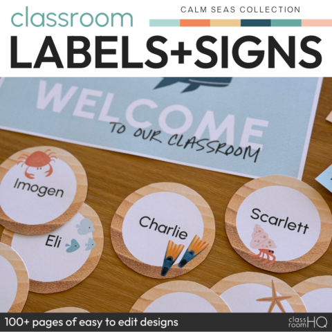Calm Seas Classroom Labels + Signs Pack | Classroomhq