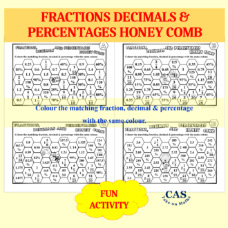 Fractions Decimals Percentages Colouring Activity-ABCD