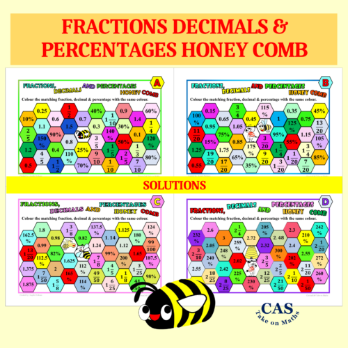 Fractions Decimals Percentages Colouring Activity-S