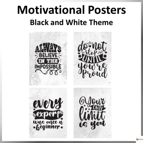 Final Motivational Posters Black And White Set 2 Cover Page