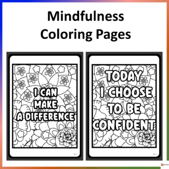 Mindfulness Coloring Pages positive affirmation cover page
