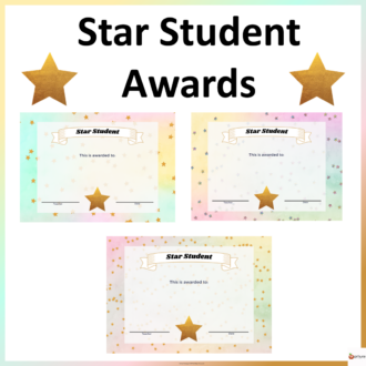 Star student awards cover page