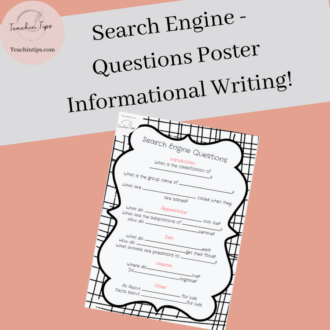 Search Engine Questions Poster - Informational Writing