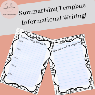 Summarising Template Informative Writing