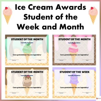 ice cream student of the week and month cover page