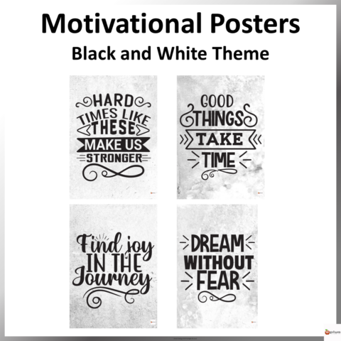 Motivational Posters Black And White Set 1 Cover Page