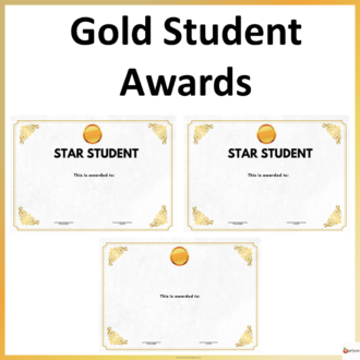 star student gold award cover page