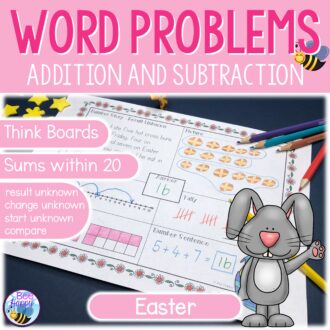 Easter Word Problems Think Boards Addition and Subtraction Cover