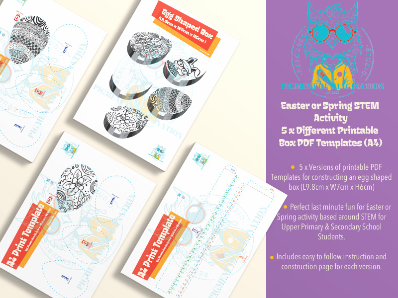 Easter Spring Egg Shaped Box Building Activity And Template