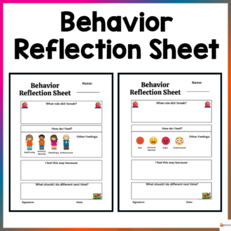 final behavior reflection sheet 2 cover page