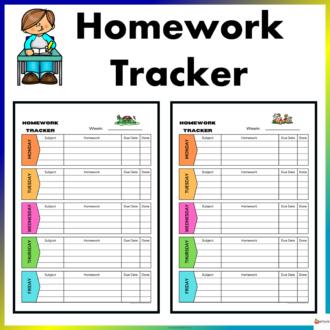 homework tracker cover page