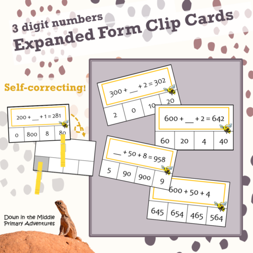 3 Digit Expanded Form Clip Cards Thumbnail