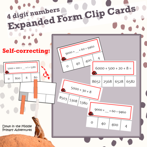 4 Digit Expanded Form Clip Cards Thumbnail