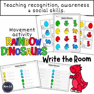 Rainbow Dinosaurs Write The Room