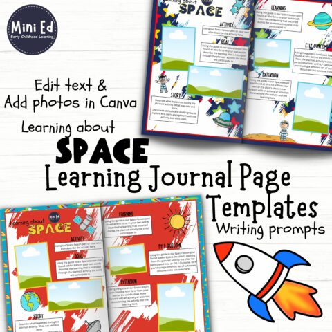 Space Themed Learning Journal Page Templates