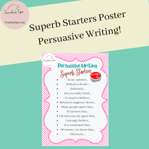 Sentence Starters Opinion Writing | Superb Starters Poster Persuasive Writing