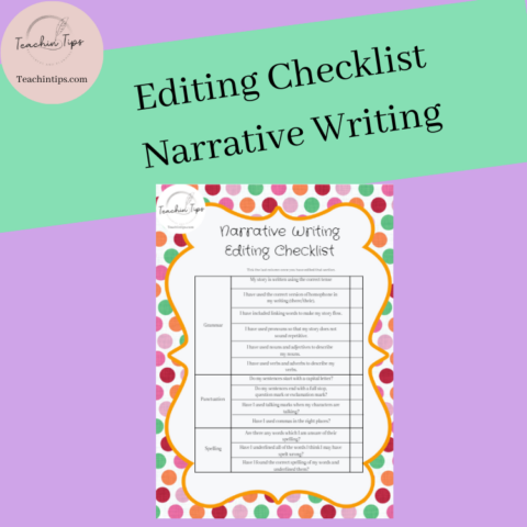 Narrative Writing Editing Checklist
