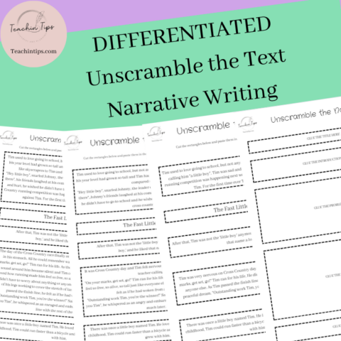 Differentiated Unscramble The Text Activity Narrative Writing